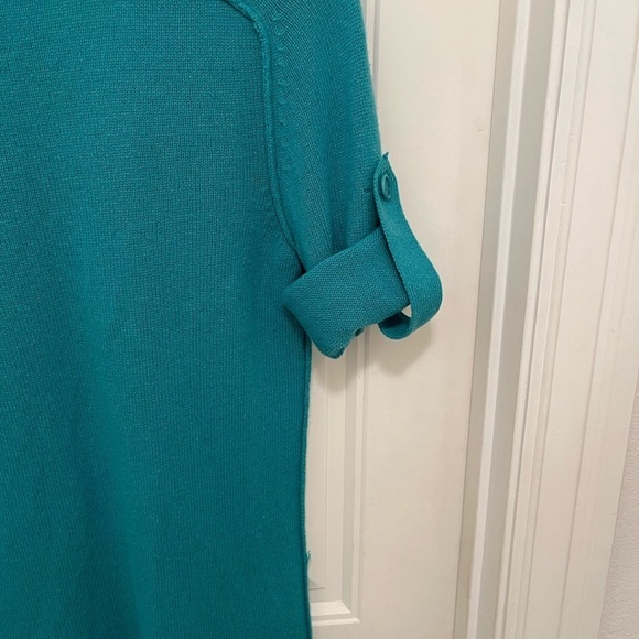 BCBGMAXAZRIA Womens Teal V-Neck Sweater women S Dress, Pockets 70% Wool 30% Yak - Picture 10 of 12